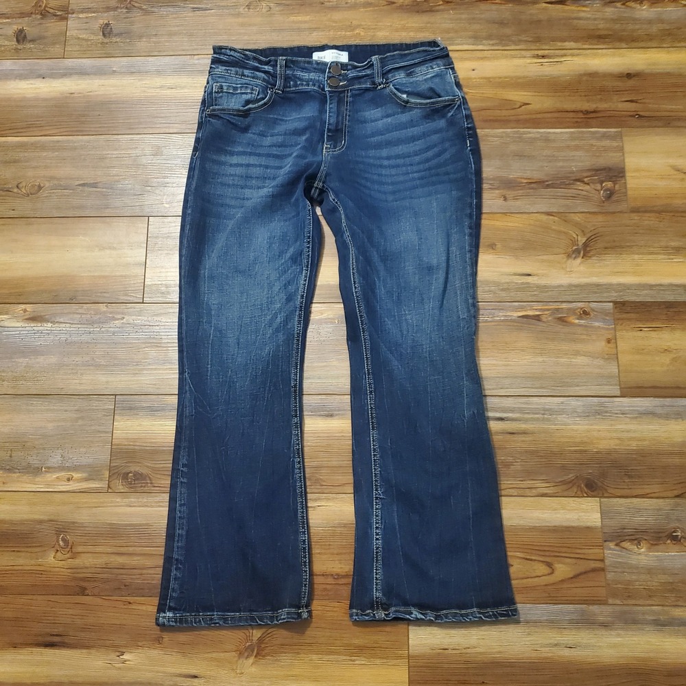 BKE Victoria Mid-Rise Bootcut Womens Jeans Dark Wash Universal Fit 31x29.5